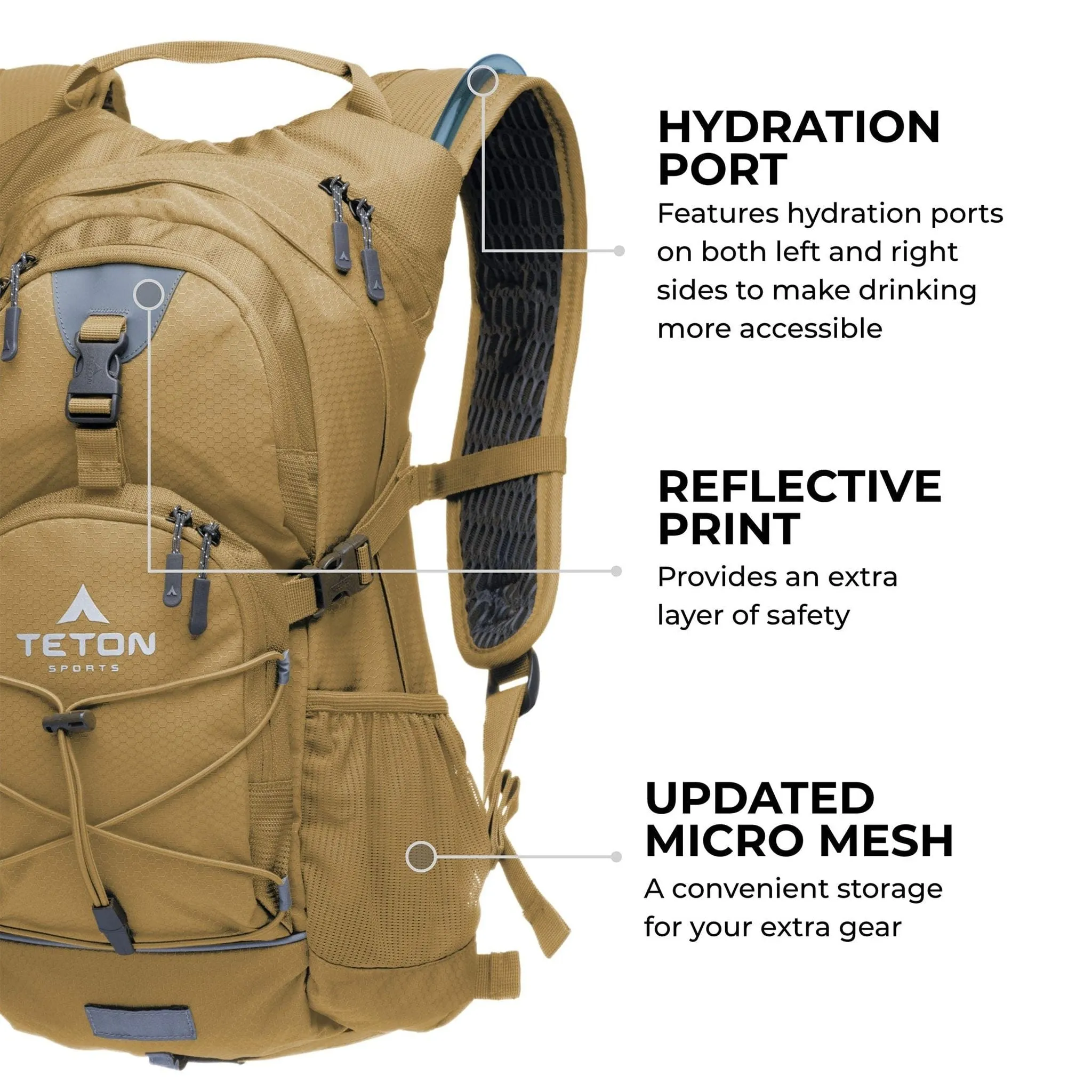 Teton Sports Oasis 22l Hydration Backpack with 3l Bladder in Pomegranate