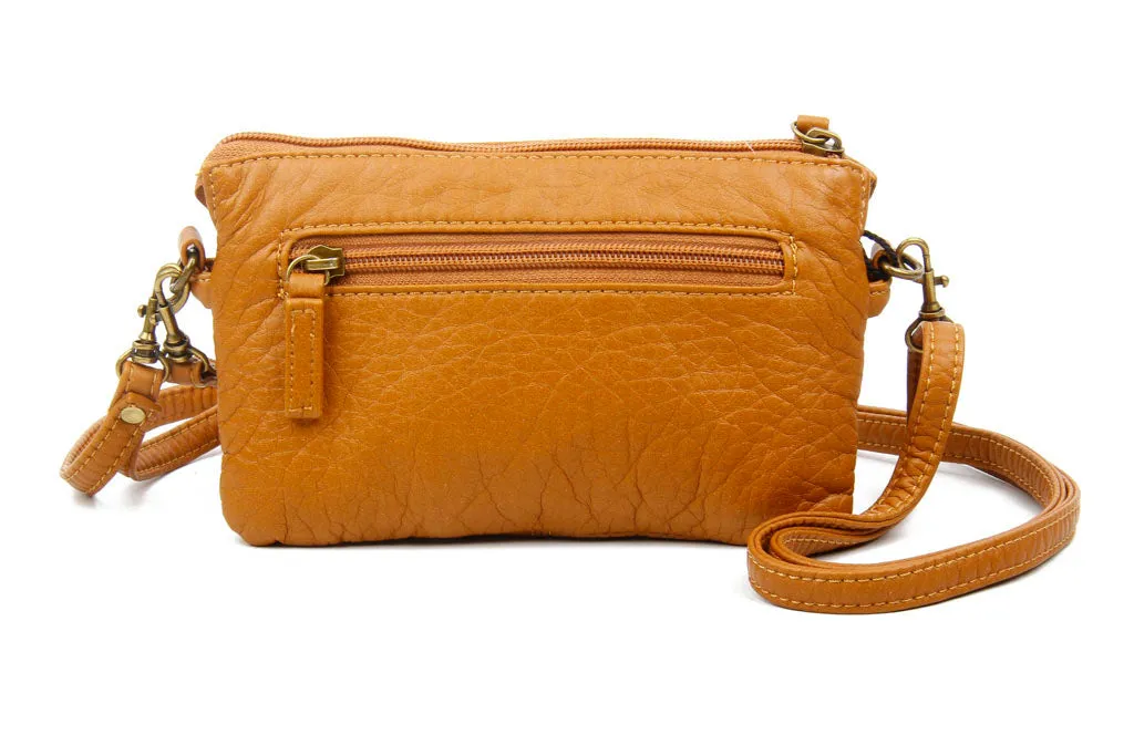 The Anita Three Way Crossbody Wristlet - Light Brown