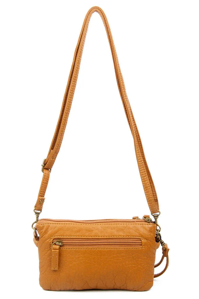 The Anita Three Way Crossbody Wristlet - Light Brown