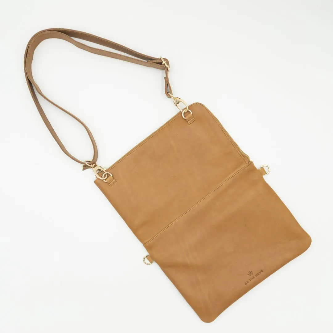 Toffee Convertible Clutch (w Gold Fittings)