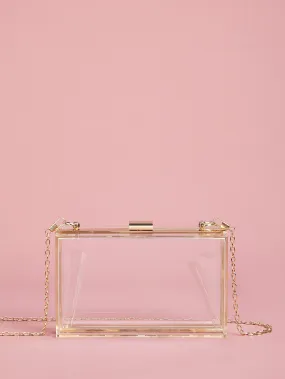 Transparent Chain Clutch Bag