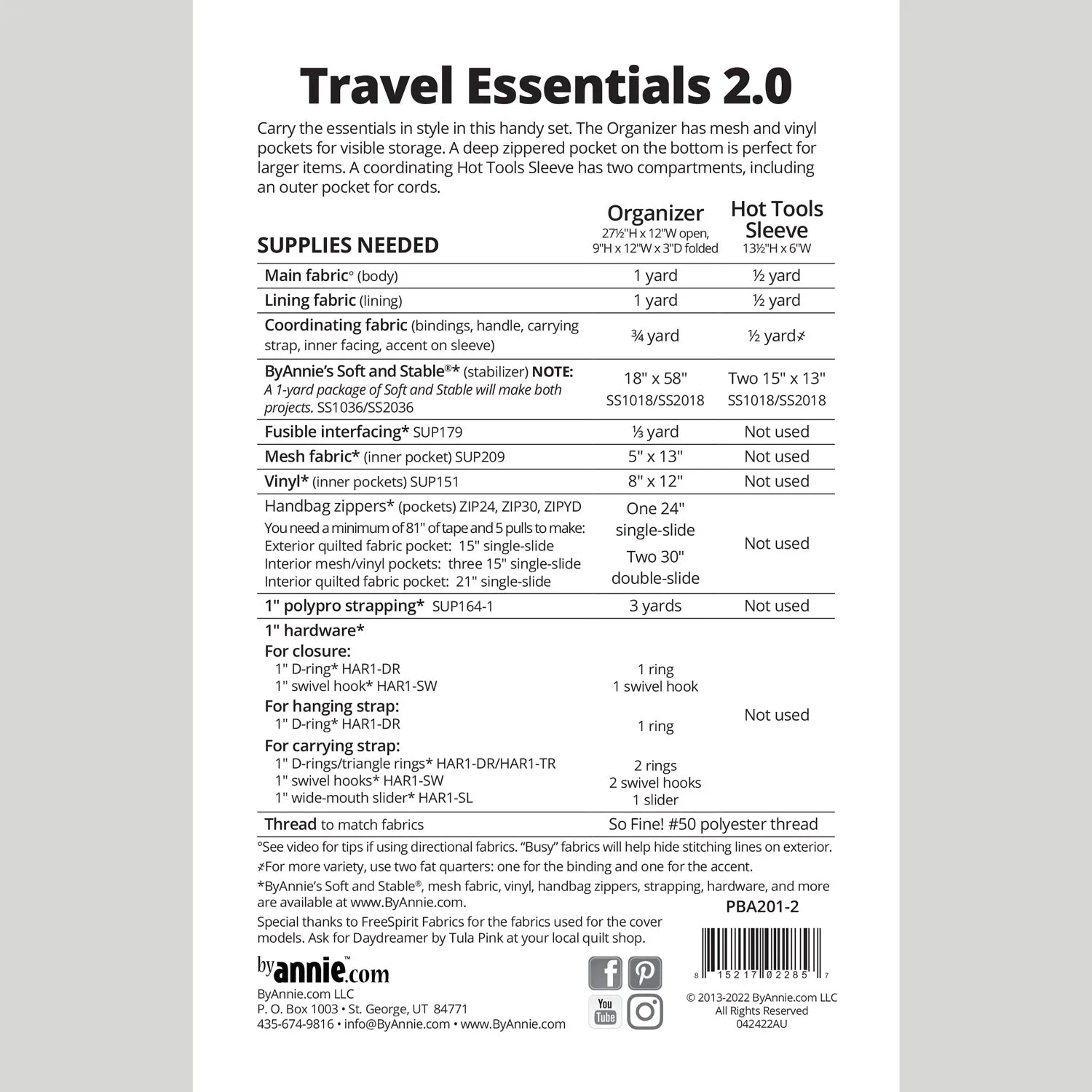 Travel Essentials Organizer Pattern 2.0