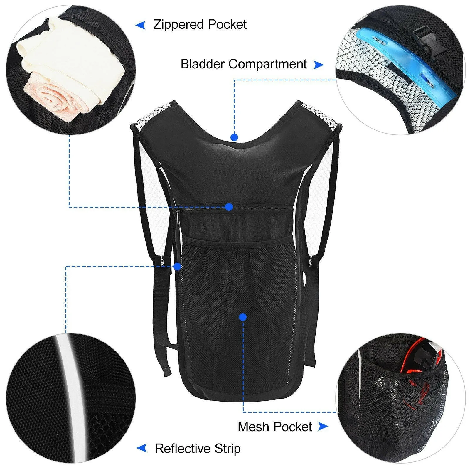 Ultralight Outdoor Cycling Hydration Backpack Pack Bag for Marathon Running Hiking Climbing