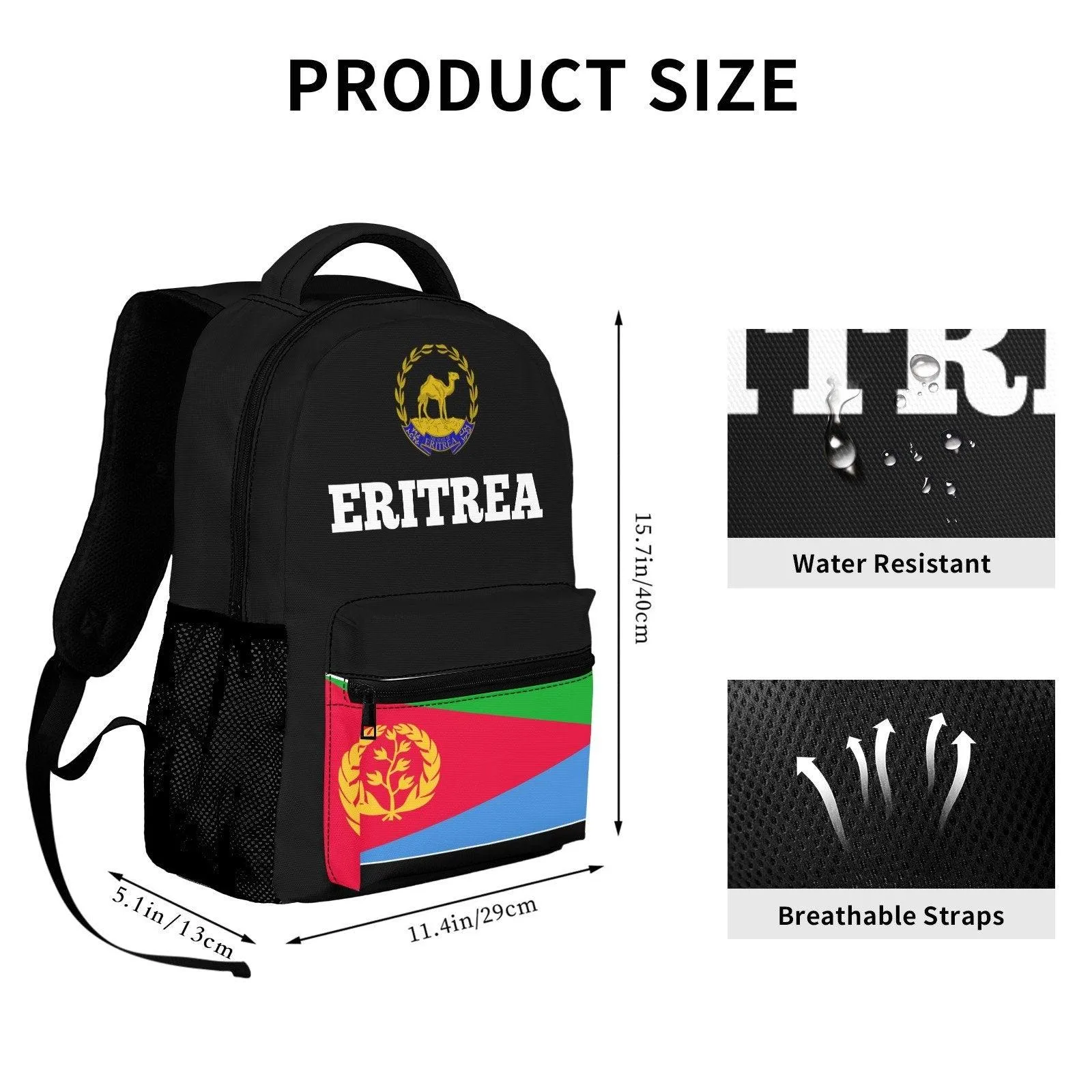 Unisex Eritrean Flag-Colored Backpack