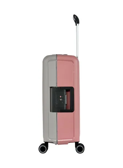 Vertica Hard Case Luggage Trolley Polypropylene Lightweight 4 Quiet Double Spinner Wheels With Tsa Lock B0006M Grey Pink