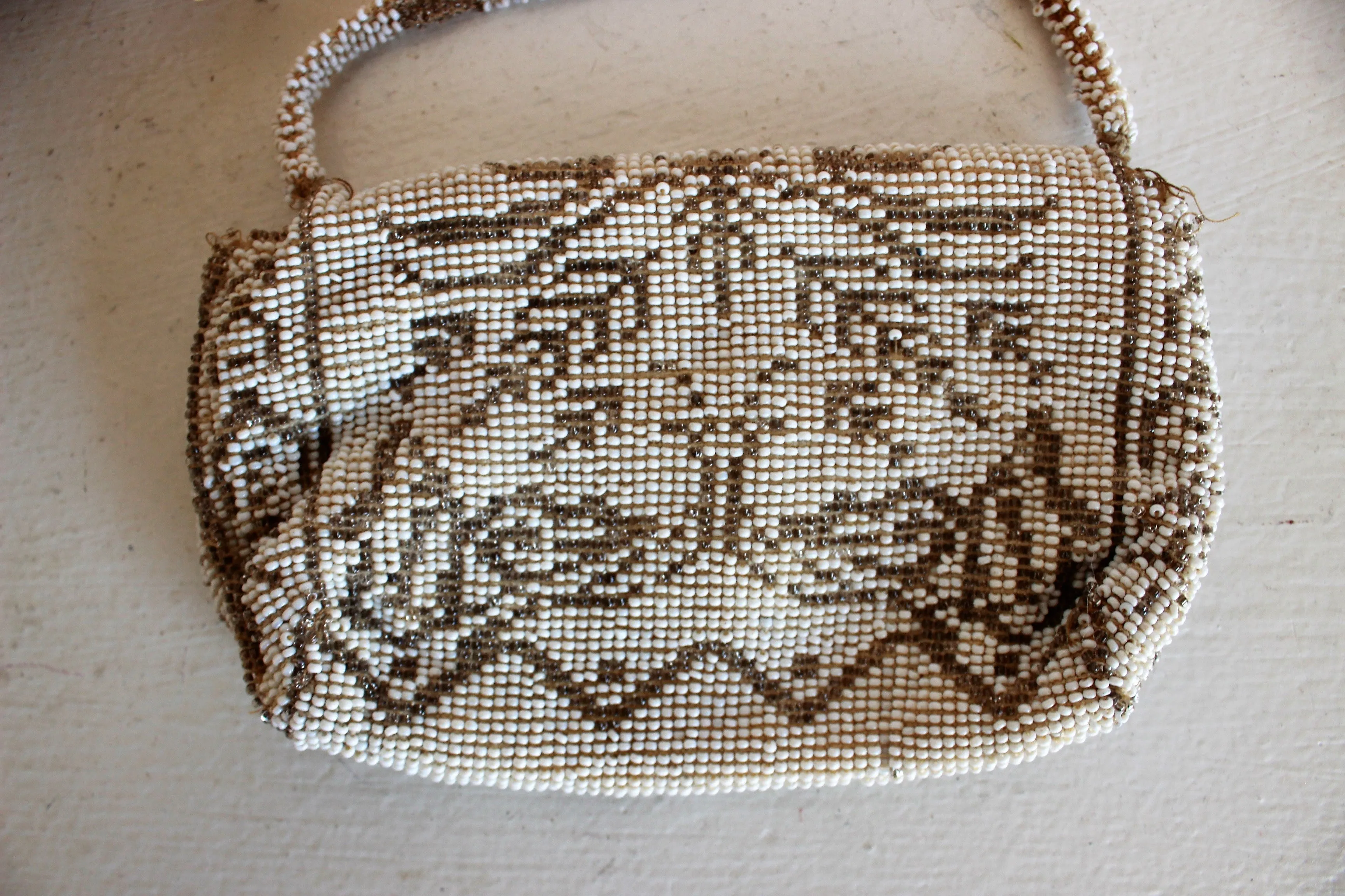 Vintage 1930s Czechoslovakian Beaded Clutch Bag