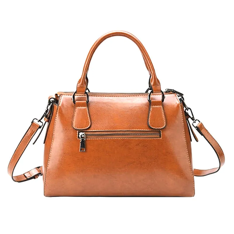 Vintage Ladies Oil Wax Leather Handbags Leather Satchel