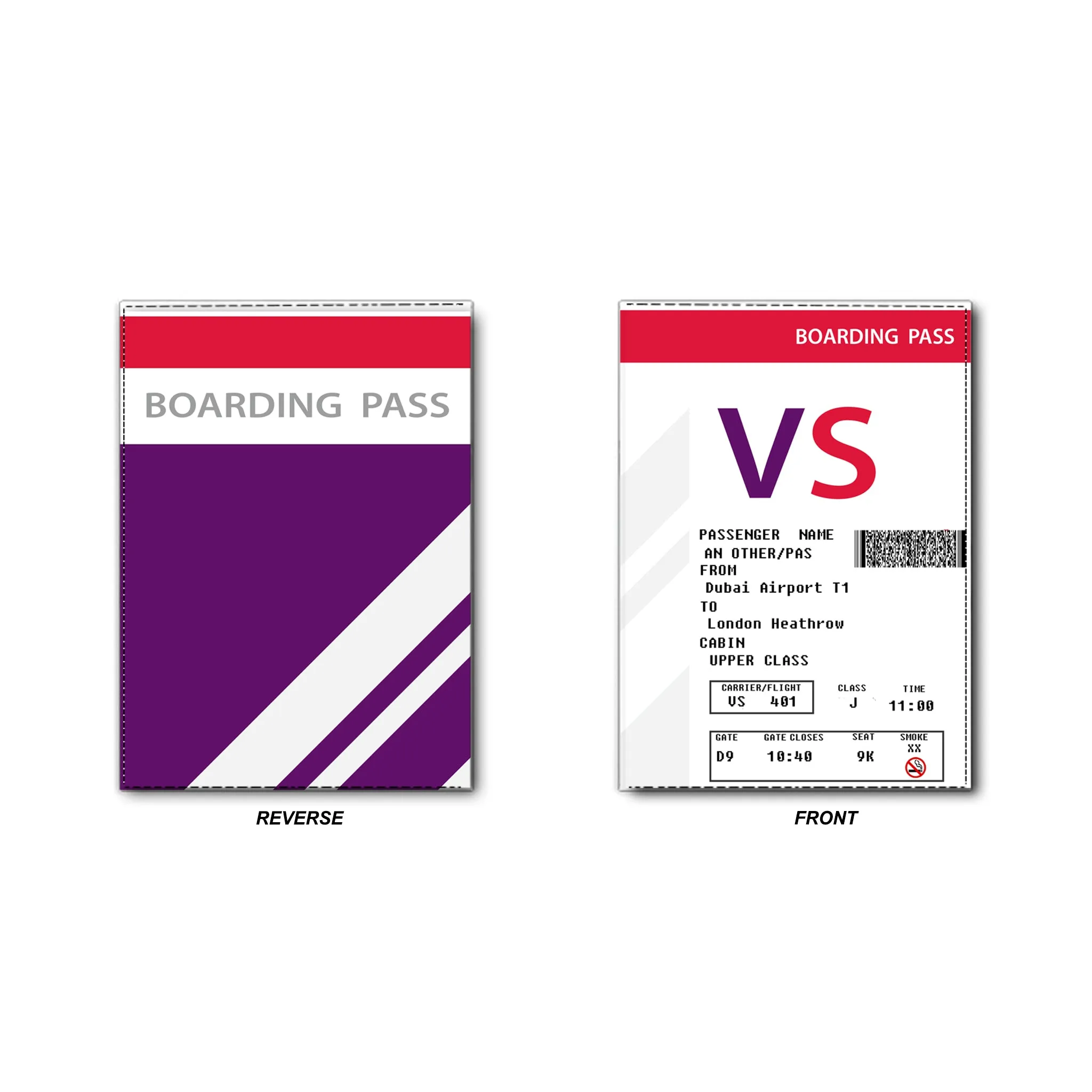 Virgin Atlantic Boarding Pass - Passport Cover