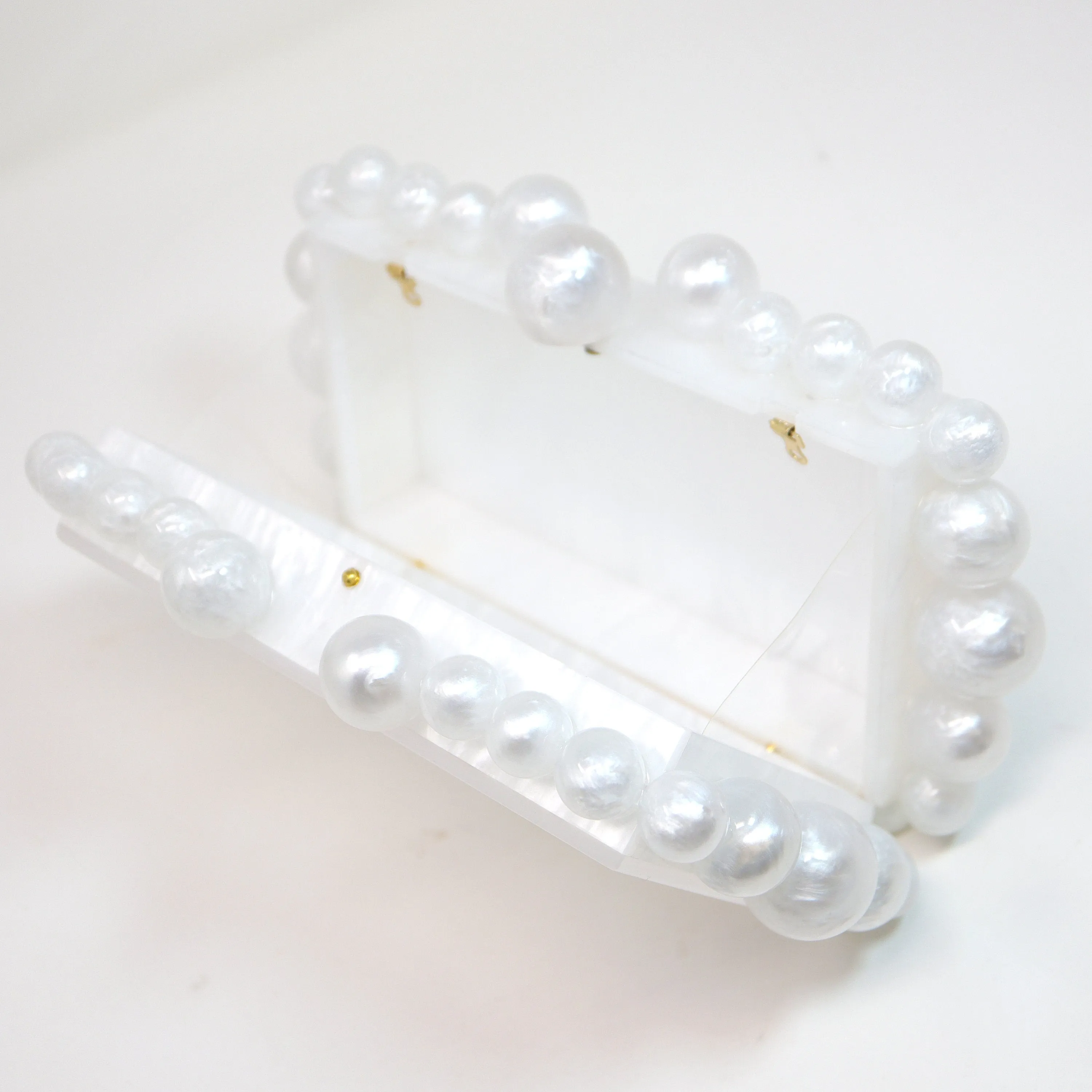 White Acrylic Bling Bubble Wedding Bag, Statement Bag, Evening Clutch, Wedding Clutch, Bridal Clutch, Bridal Cross body bag.