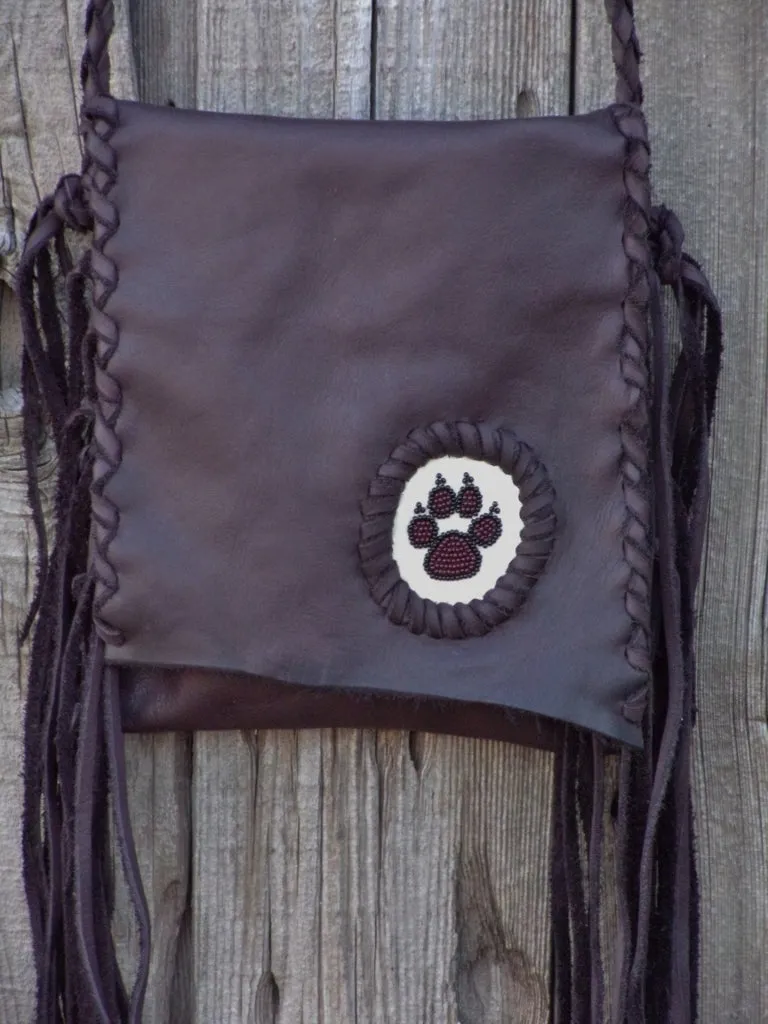 Wolf paw totem handbag, leather bag