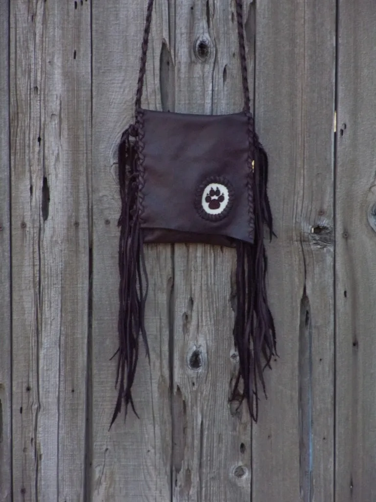 Wolf paw totem handbag, leather bag