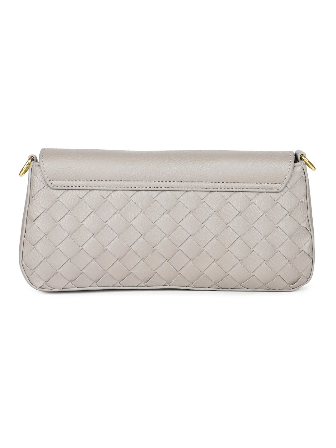 Women Grey Woven Textured Sling Bag