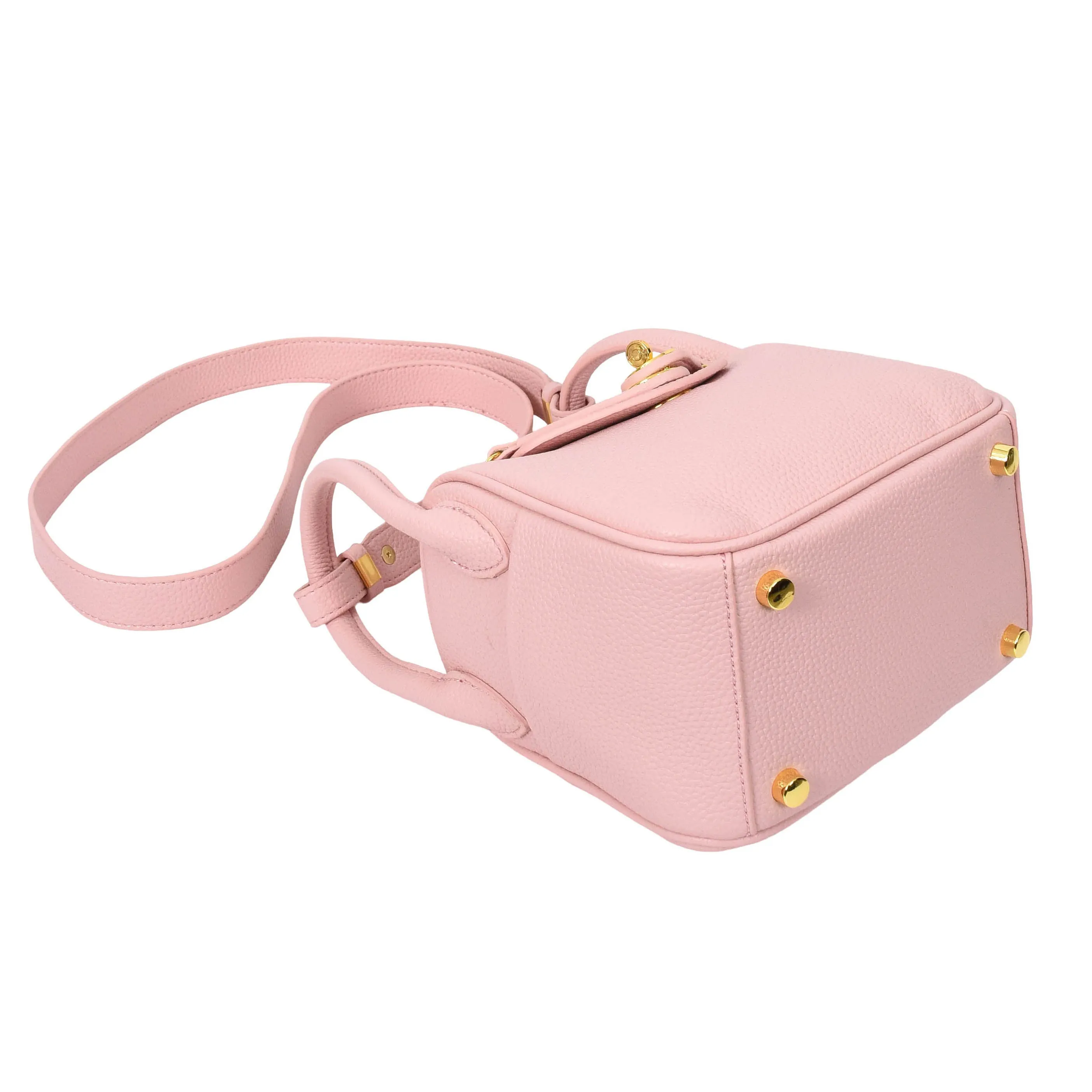 Womens Faux Leather Mini Shoulder Bag Celeste Pink